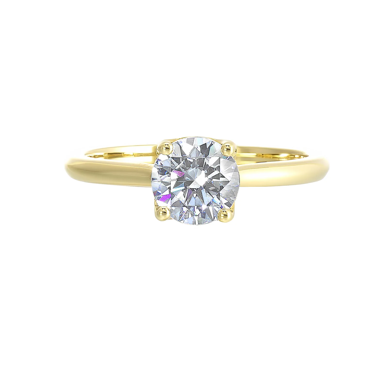 14Kt Yellow Semi Mount 1/25Ctw For 1Ctw Round Center