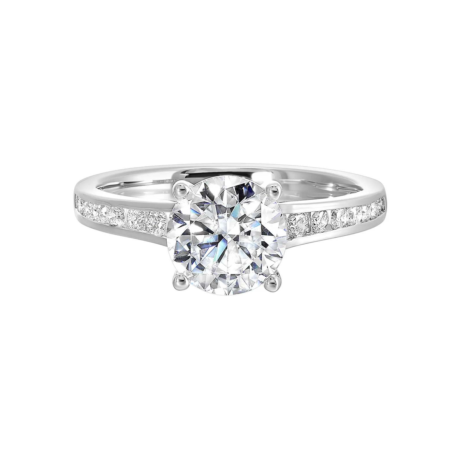 14Kt White Semi Mount 1/3Ctw For 1Ctw Round Center