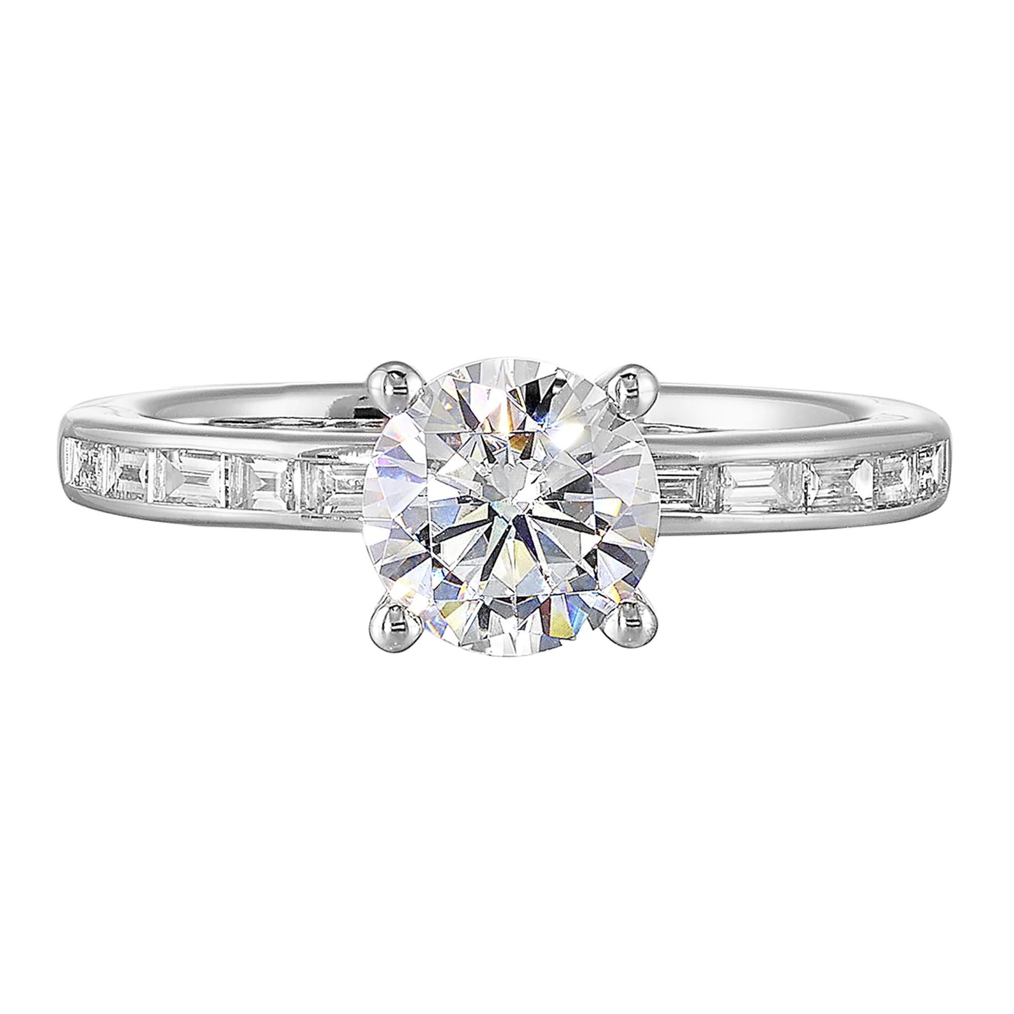 14Kt White Semi Mount 1/5Ctw For 1Ctw Round Center