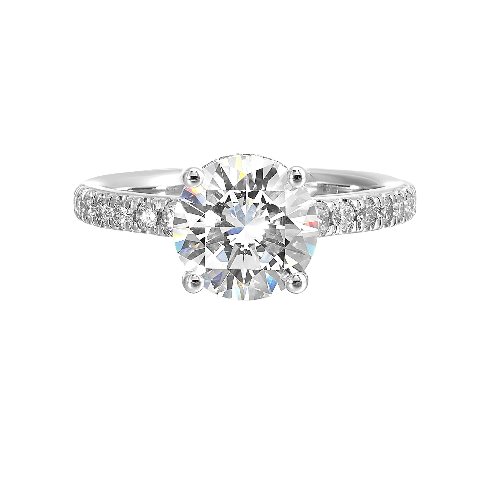 14Kt White Semi Mount 3/8Ctw For 2Ctw Round Center