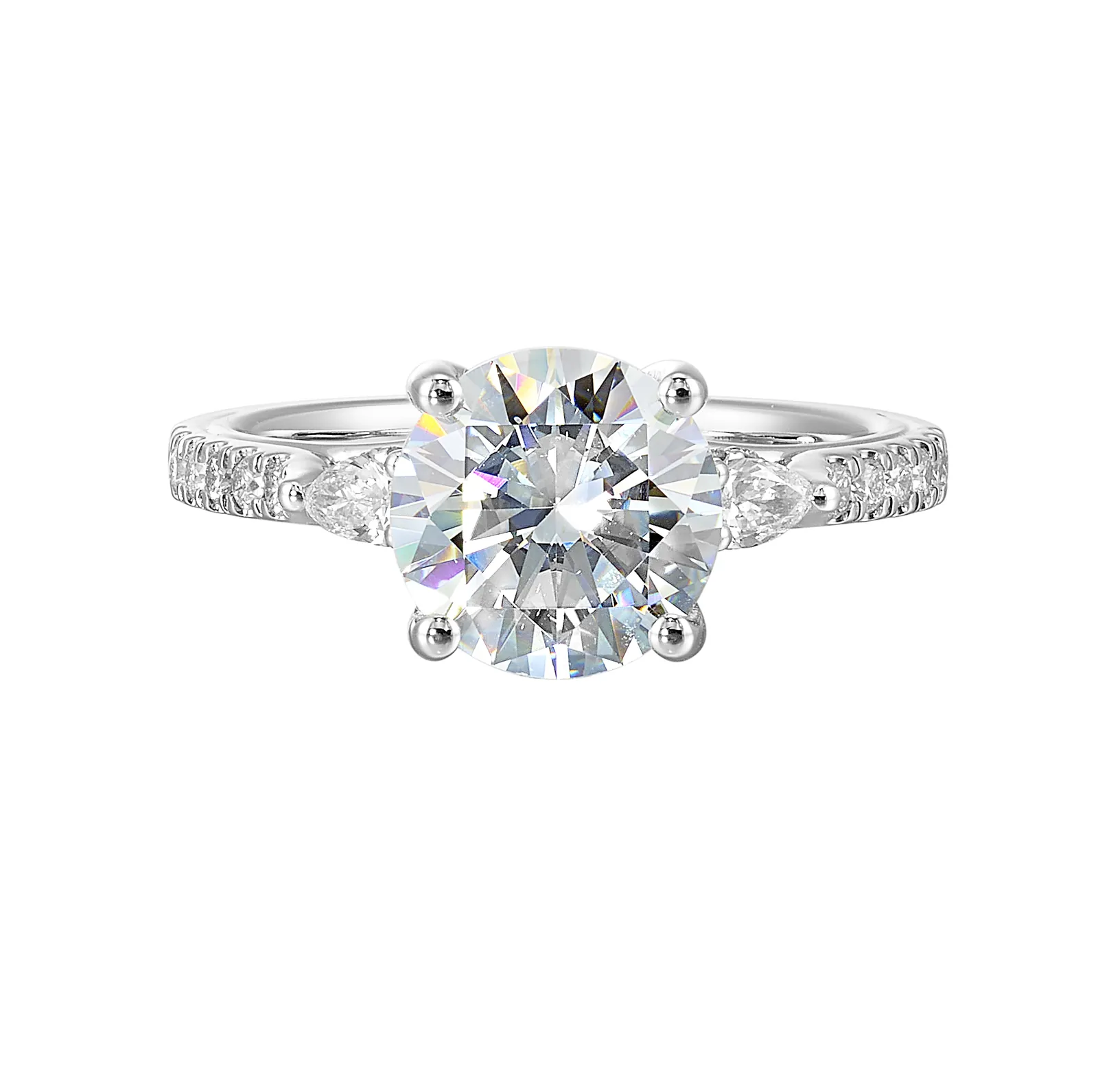 14Kt White Semi Mount 3/8Ctw For 2Ctw Round Center