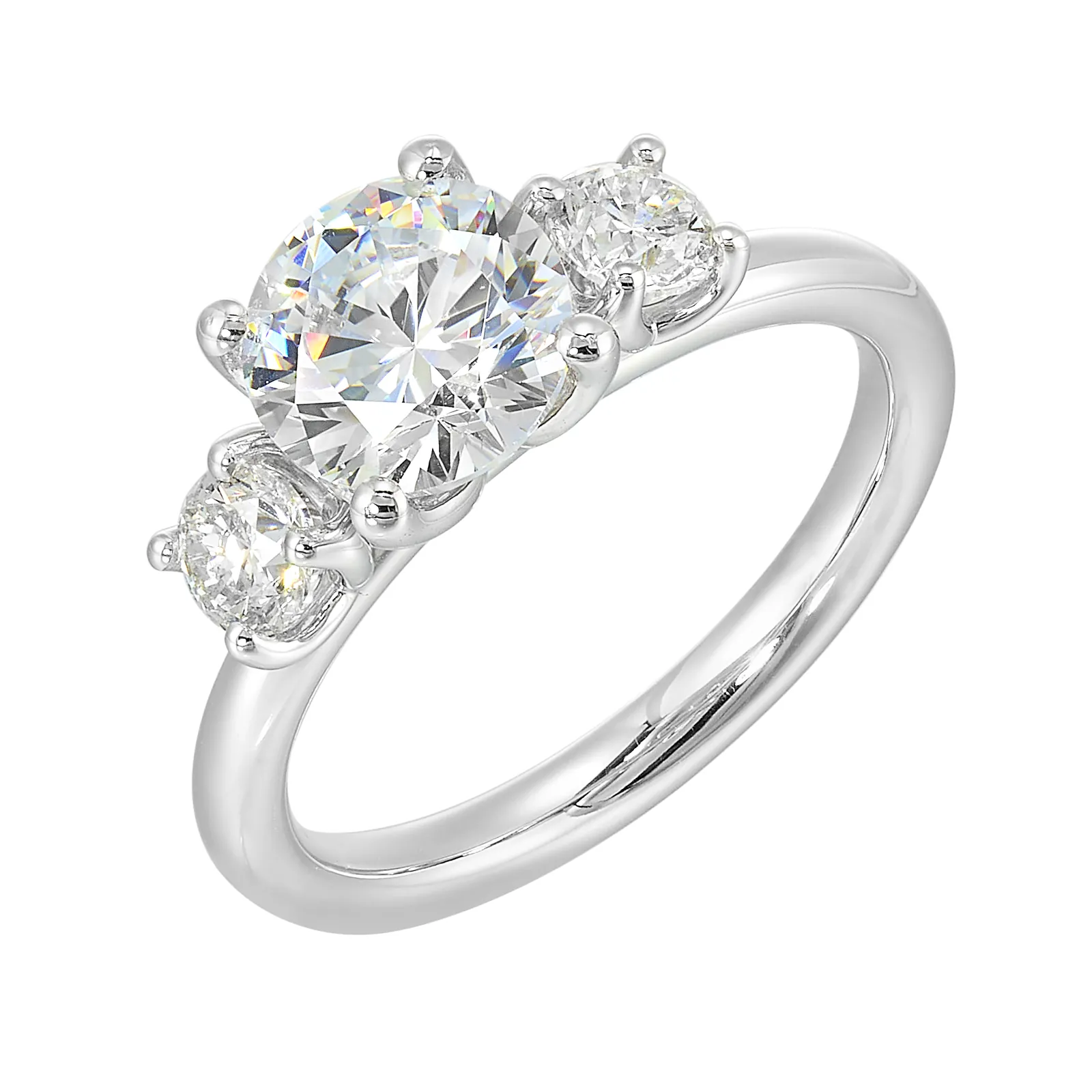 14Kt White Semi Mount 1/2Ctw For 1 1/2Ctw Round Center view 2