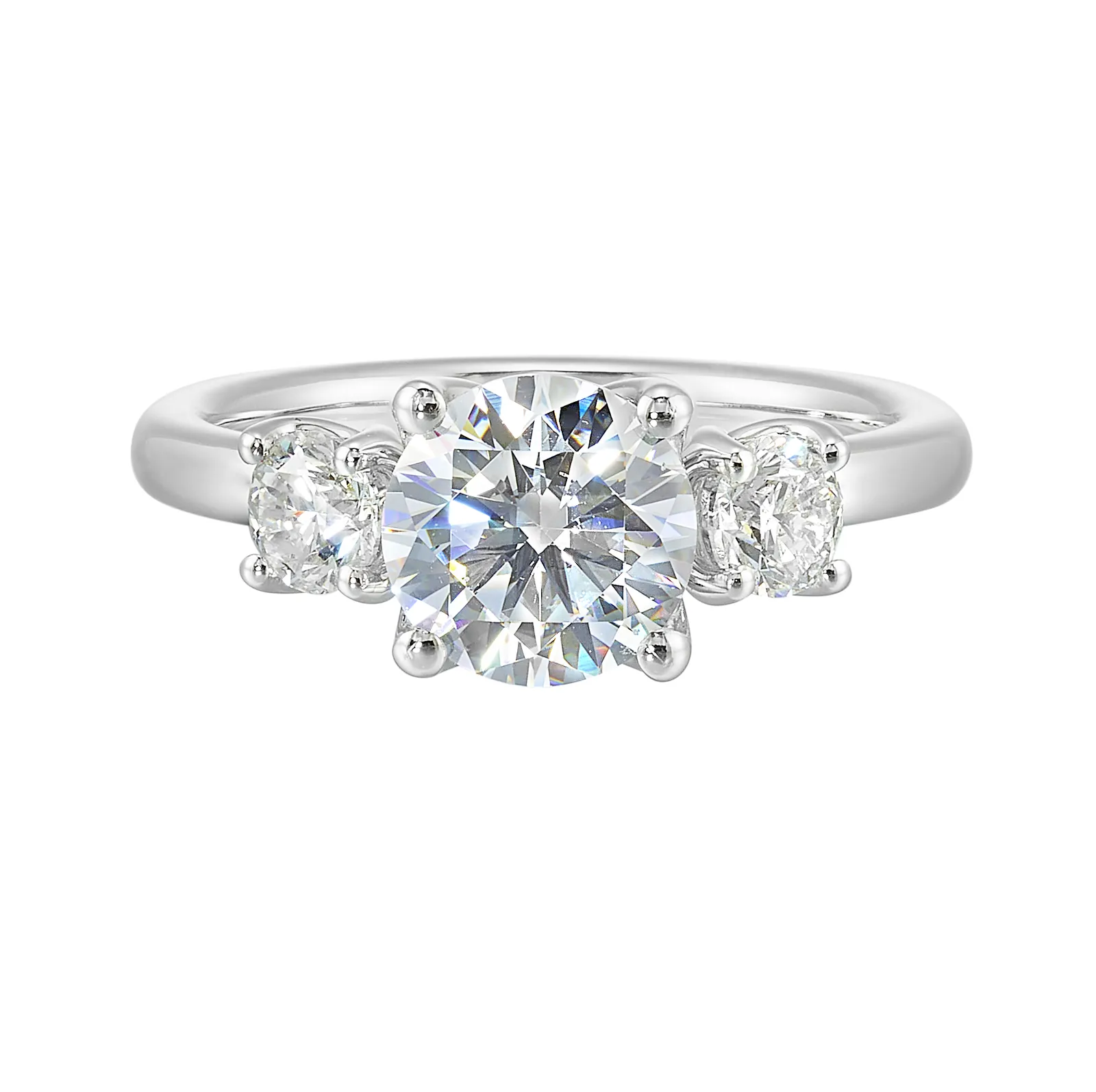 14Kt White Semi Mount 1/2Ctw For 1 1/2Ctw Round Center
