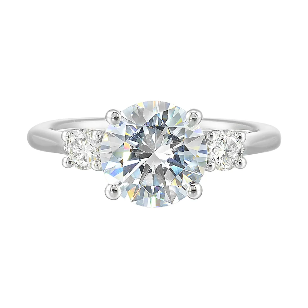 14Kt White Semi Mount 1/2Ctw For 2Ctw Round Center