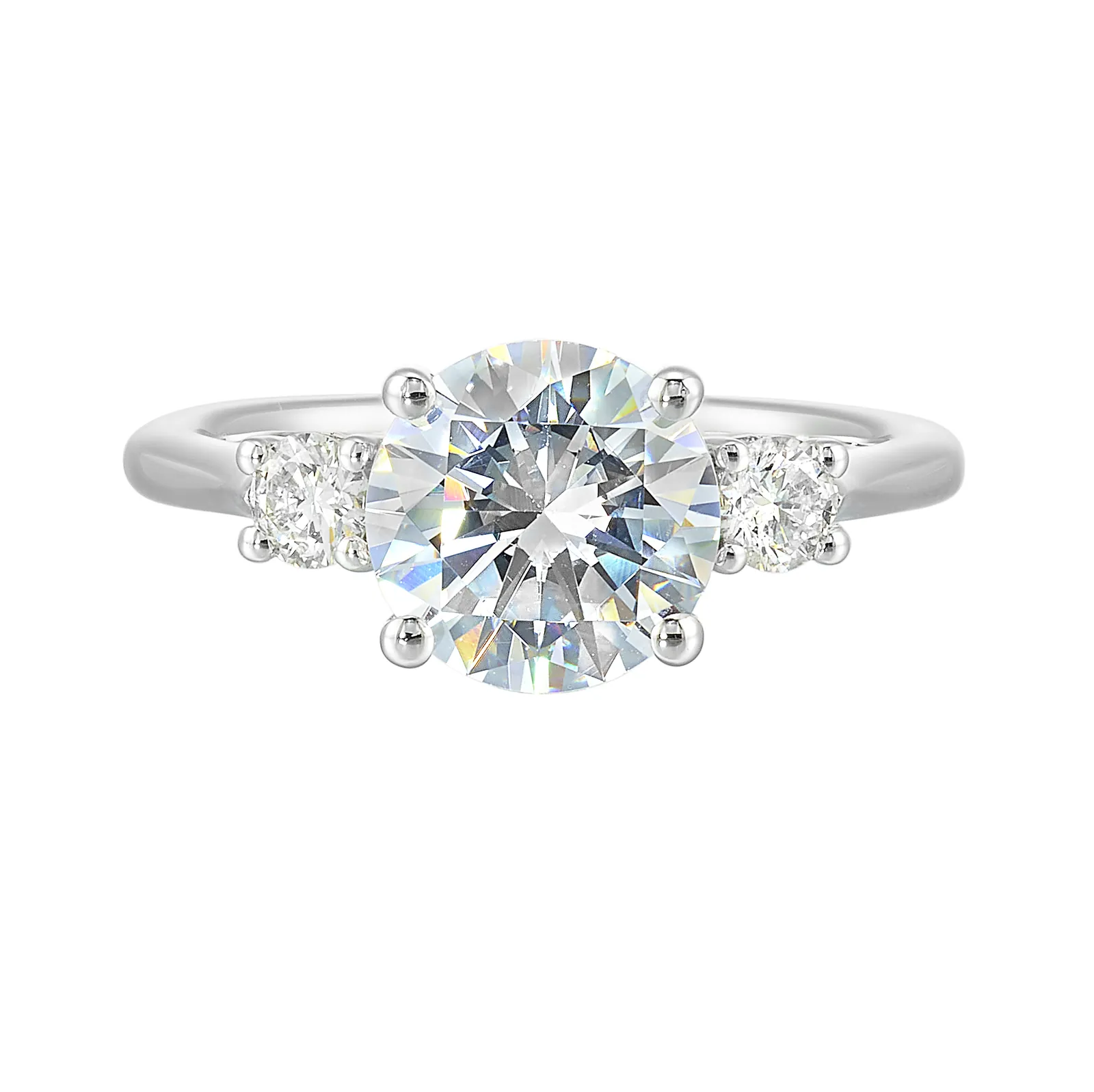 14Kt White Semi Mount 1/2Ctw For 2Ctw Round Center