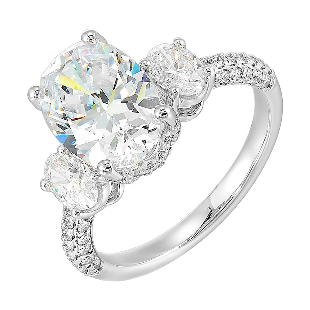 14Kt White Semi Mount 1Ctw For 3Ctw Oval Center view 2