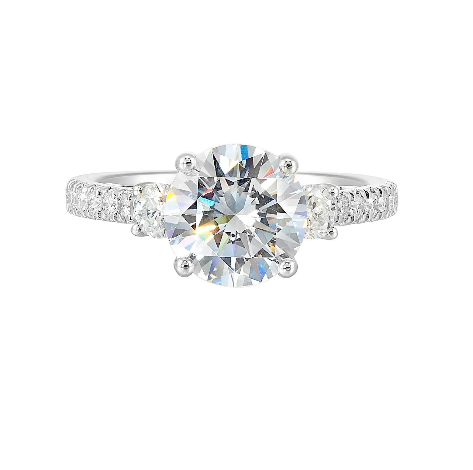 14Kt White Semi Mount 1/2Ctw For 2Ctw Round Center