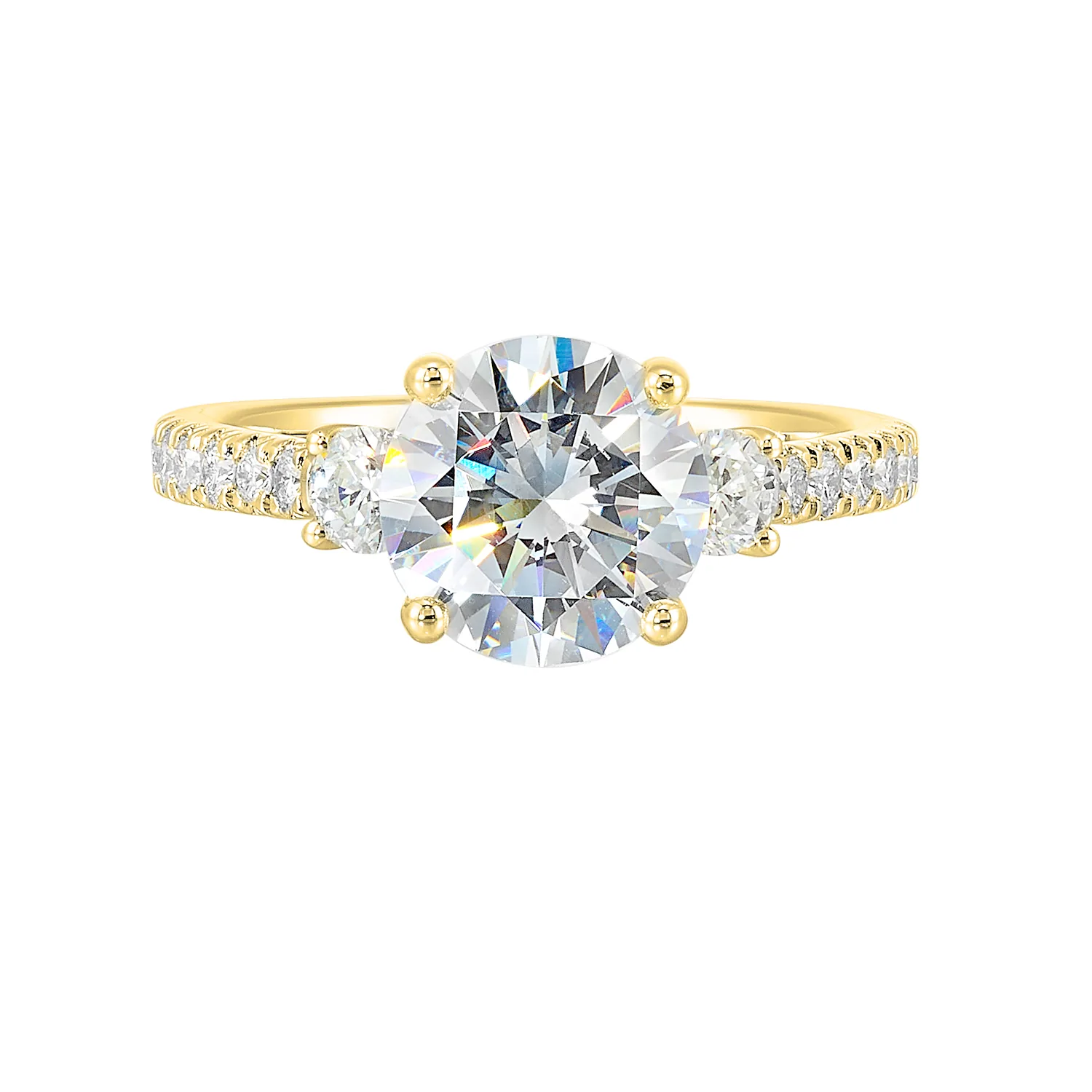 14Kt Yellow Semi Mount 1/2Ctw For 2Ct Round Center