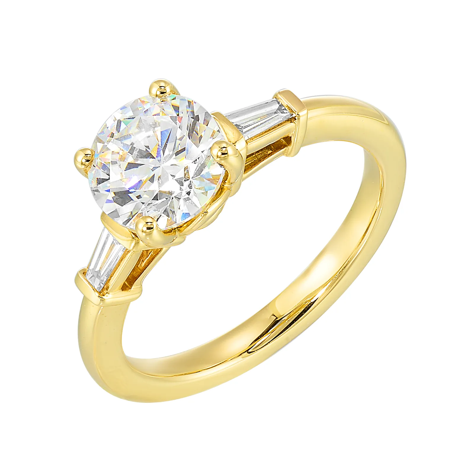 14Kt Yellow Semi Mount 1/7Ctw For 1 1/2Ctw Round Center view 2