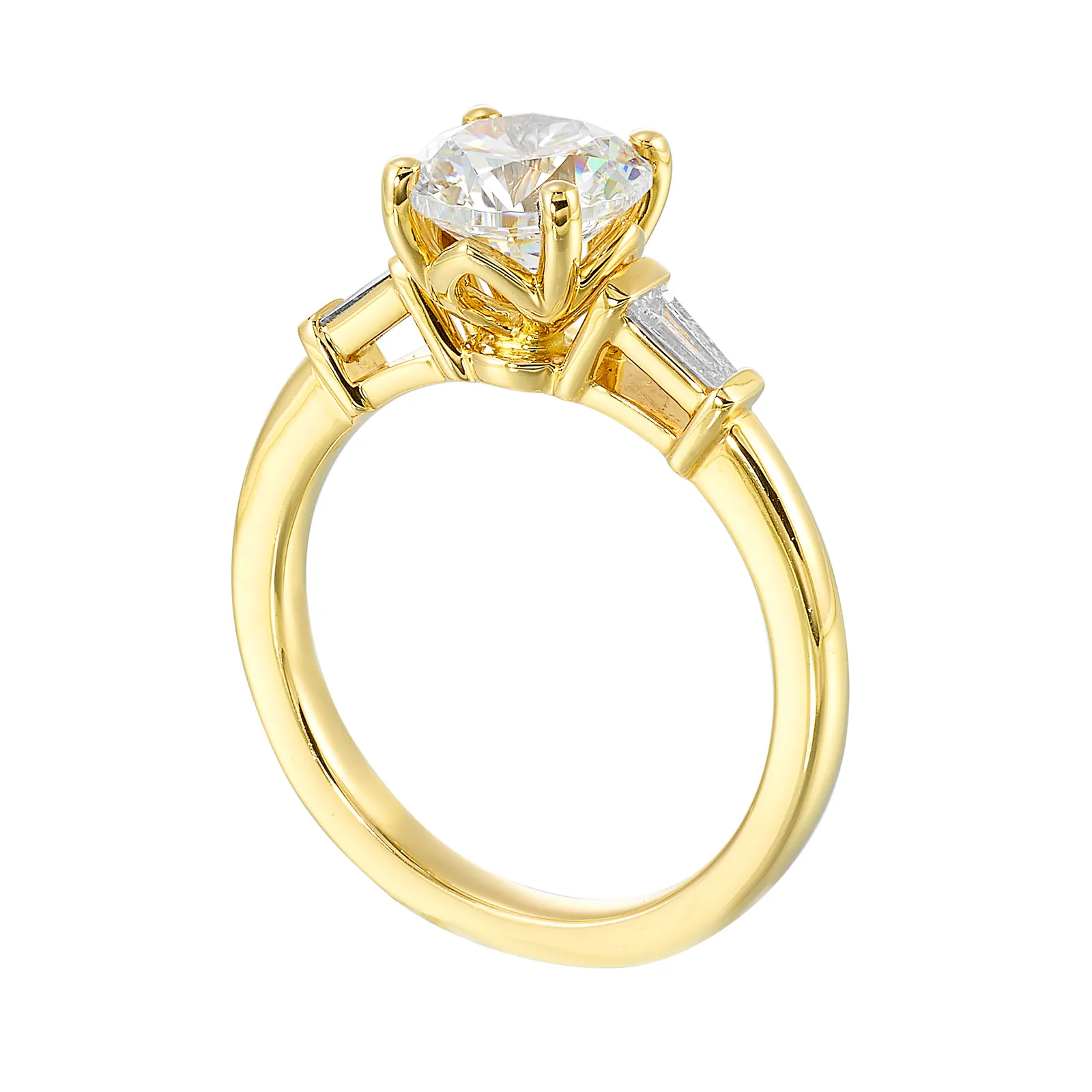14Kt Yellow Semi Mount 1/7Ctw For 1 1/2Ctw Round Center view 3