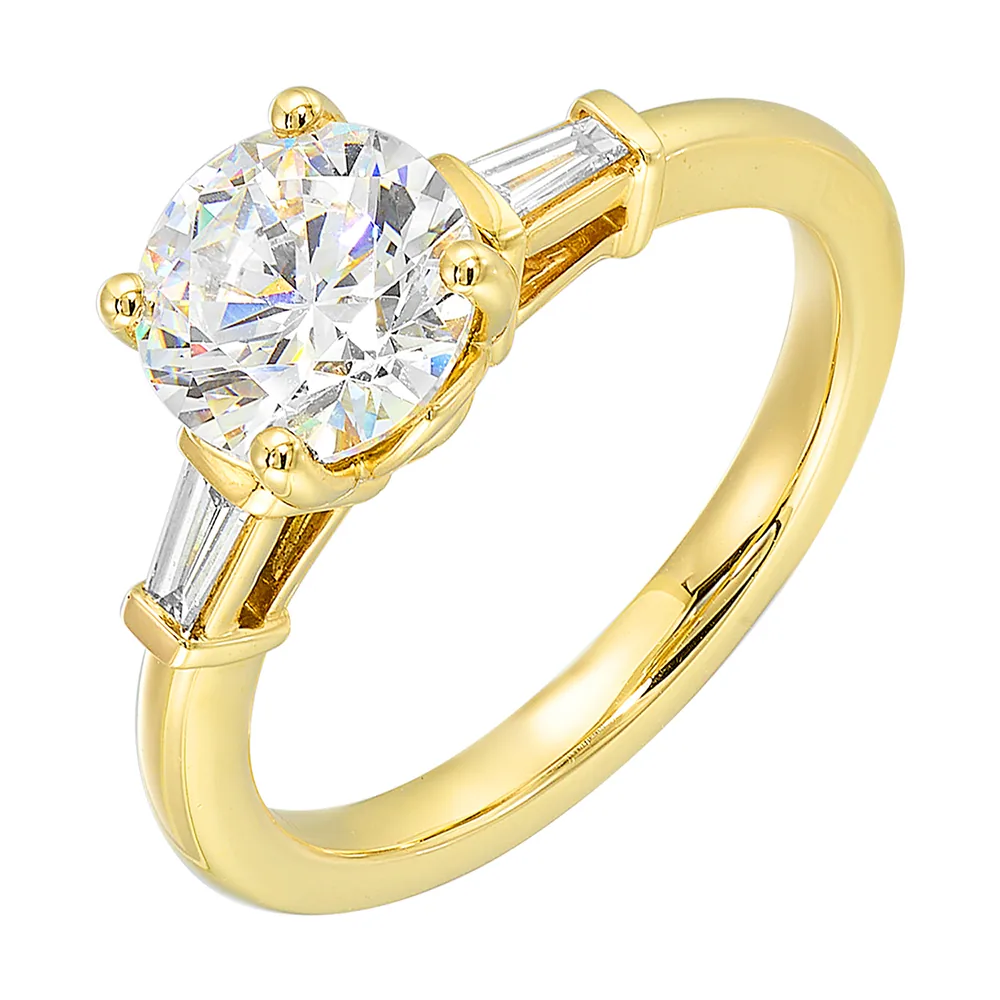 14Kt Yellow Semi Mount 1/8Ctw For 2Ct Round Center view 2