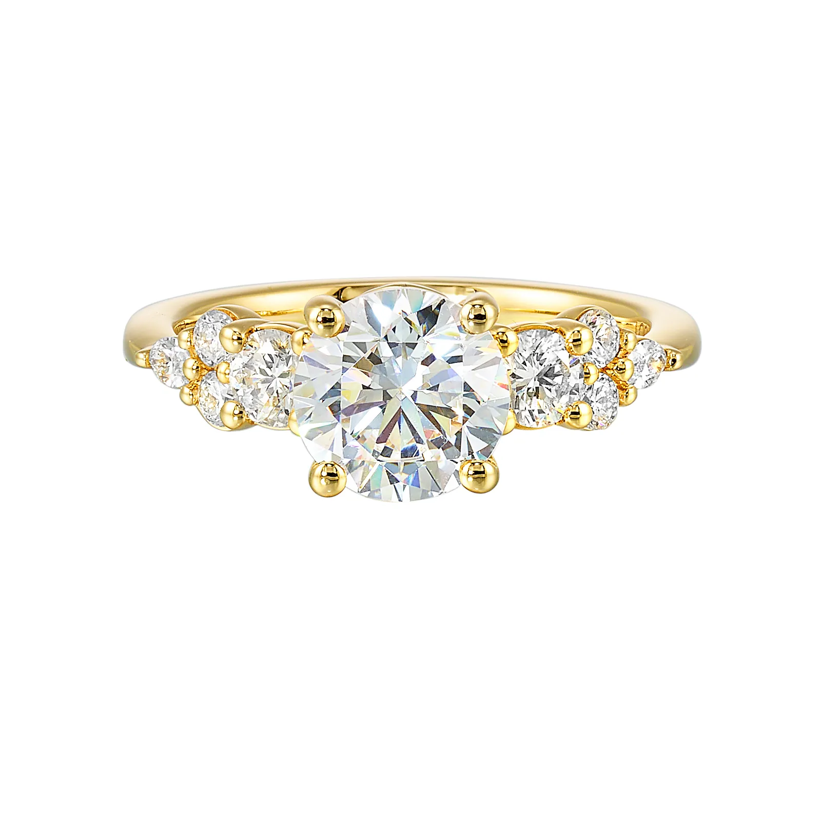 14Kt Yellow Semi Mount 1/2Ctw For 1 1/2Ctw Round Center
