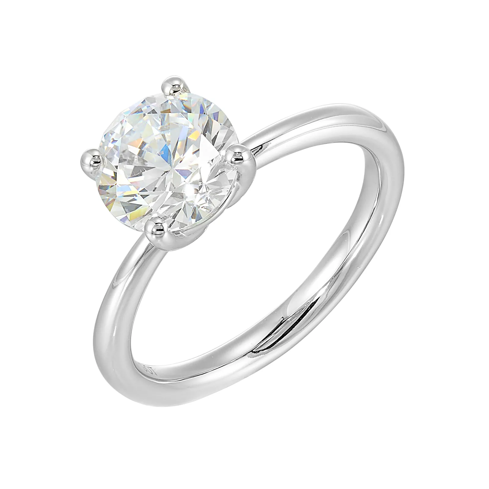 14Kt White Semi Mount For 2Ctw Round Center view 2
