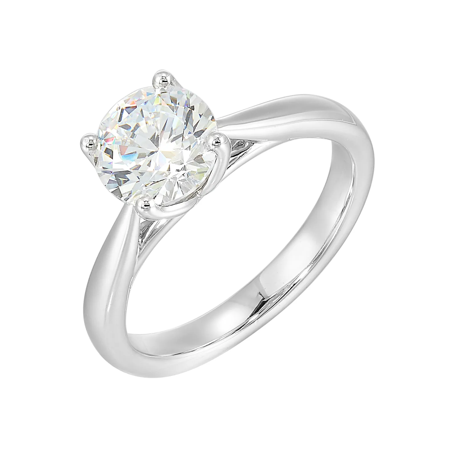 14Kt White Semi Mount For 1 1/2Ctw Round Center view 2