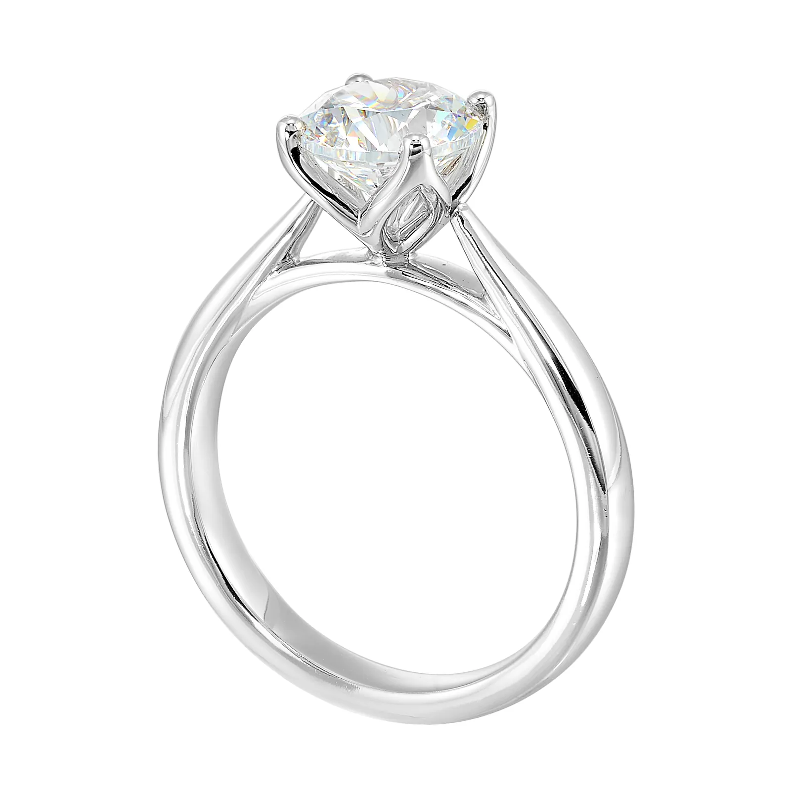 14Kt White Semi Mount For 1 1/2Ctw Round Center view 3