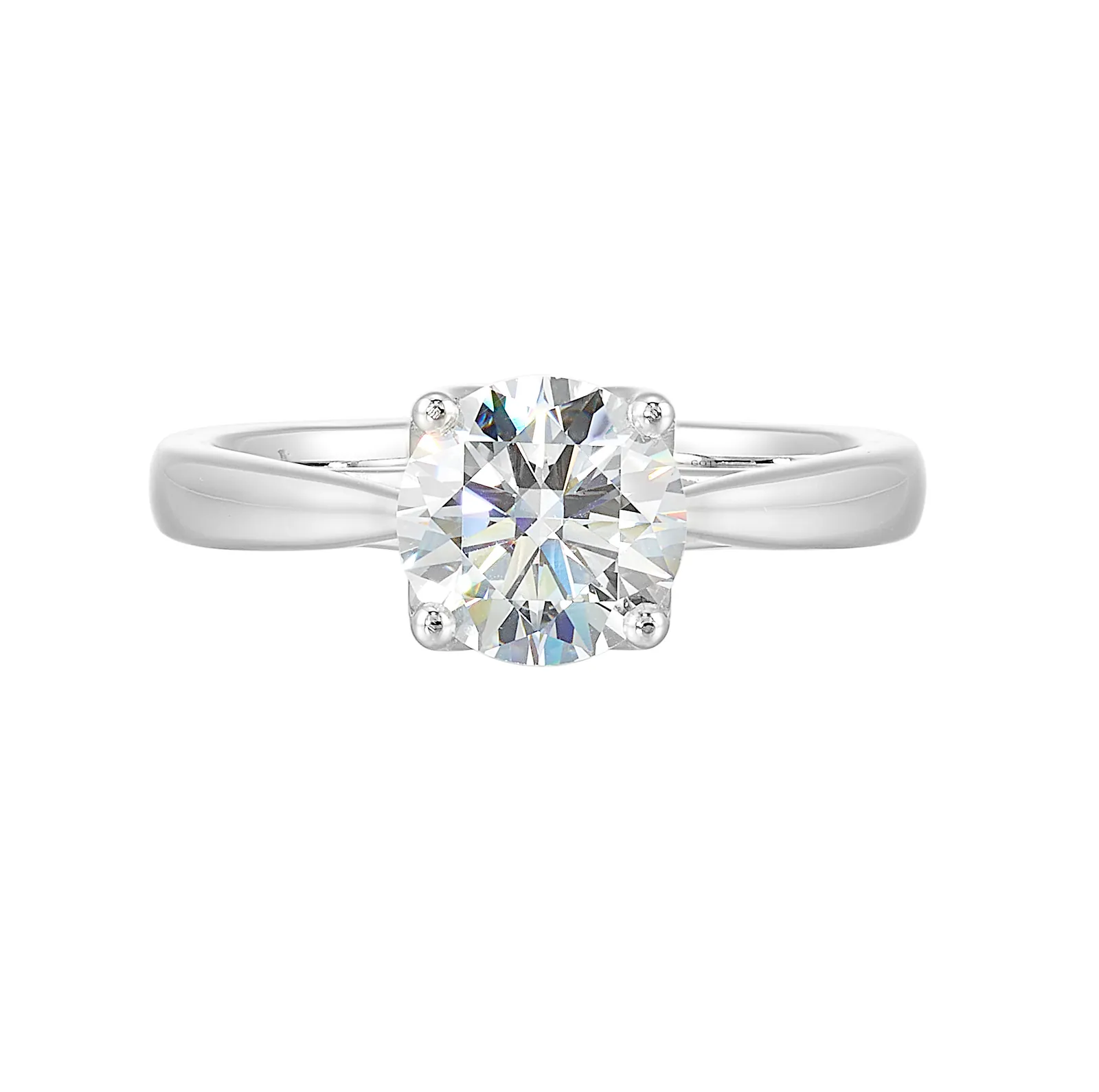 14Kt White Semi Mount For 1 1/2Ctw Round Center