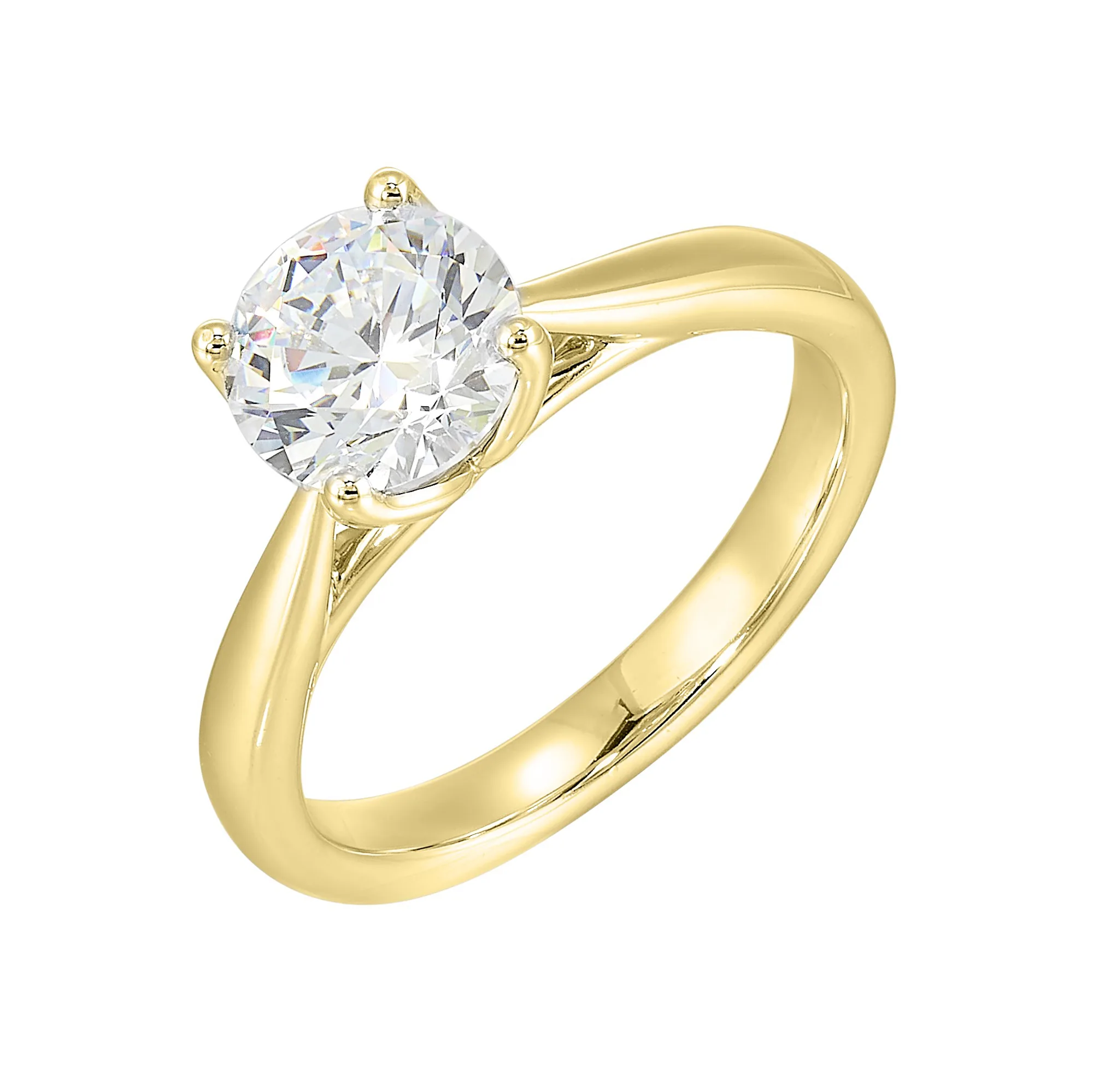 14Kt Yellow Semi Mount For 1 1/2Ctw Round Center view 2