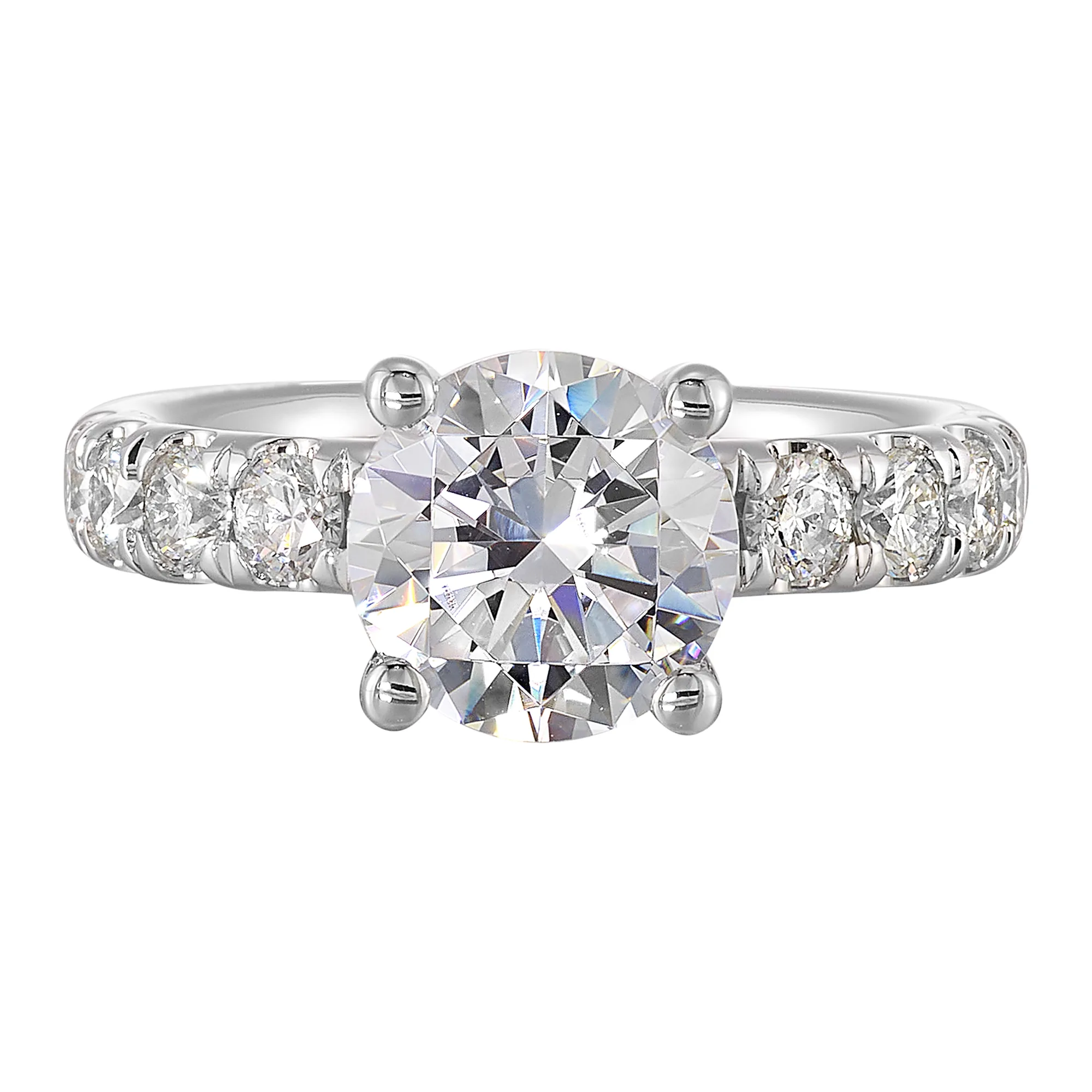 14Kt White Semi Mount 7/8Ctw For 2Ct Round Center