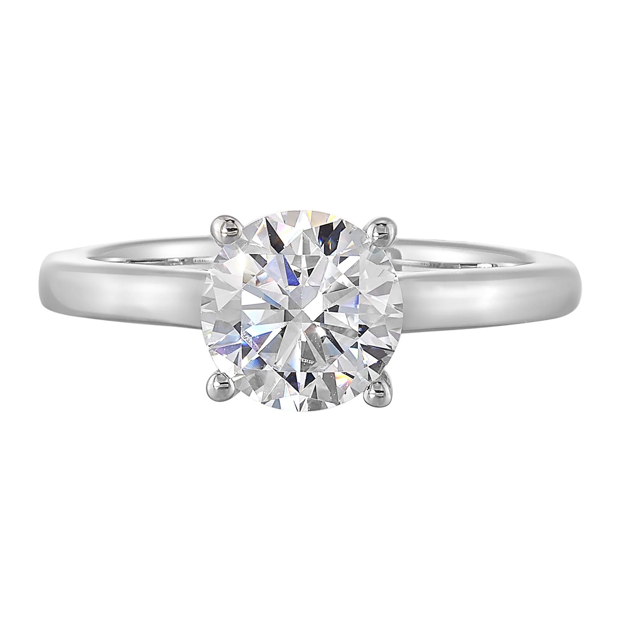 14Kt White Yellow Semi Mount 1/20Ctw For 1 1/2Ct Round Center