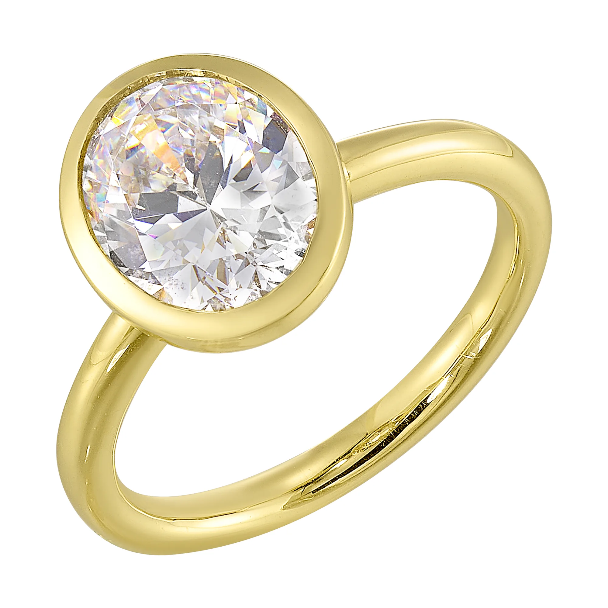 14Kt Yellow Semi Mount For 2 1/2Ct Oval Center view 2