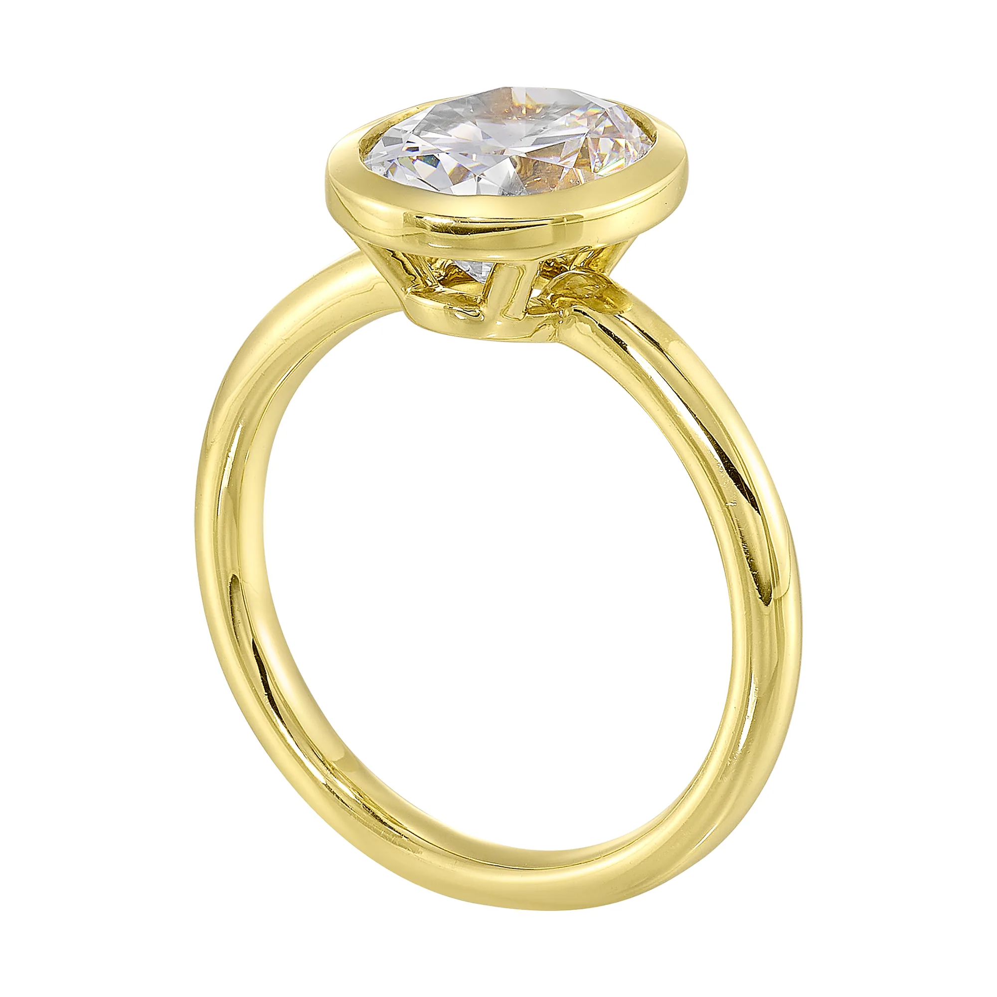 14Kt Yellow Semi Mount For 2 1/2Ct Oval Center view 3