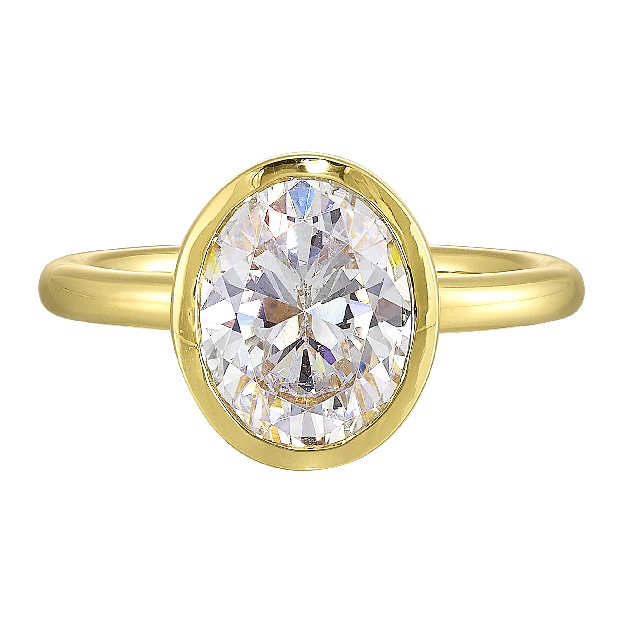 14Kt Yellow Semi Mount For 2 1/2Ct Oval Center