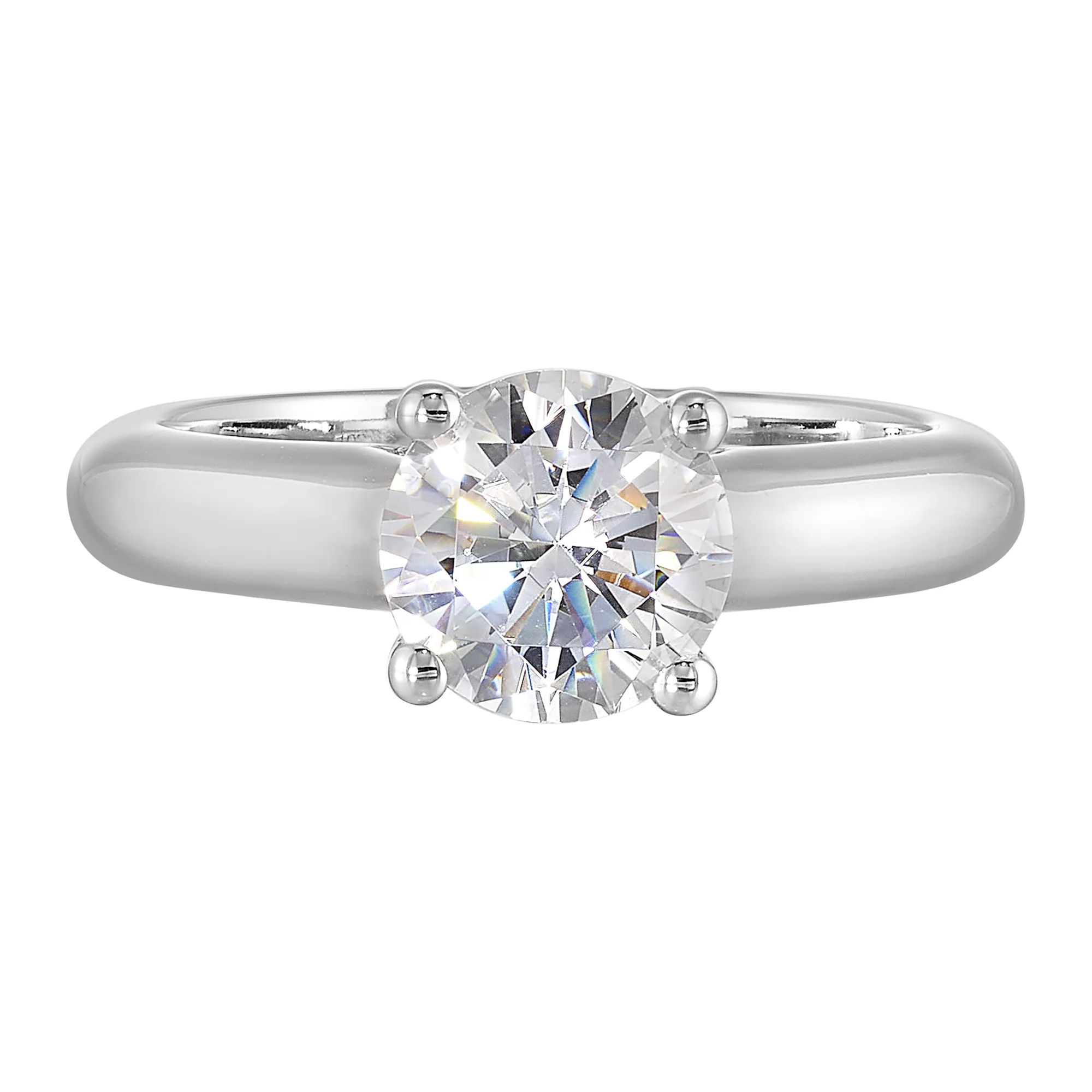 14Kt White Semi Mount 1/20Ctw For 1 1/2Ct Round Center