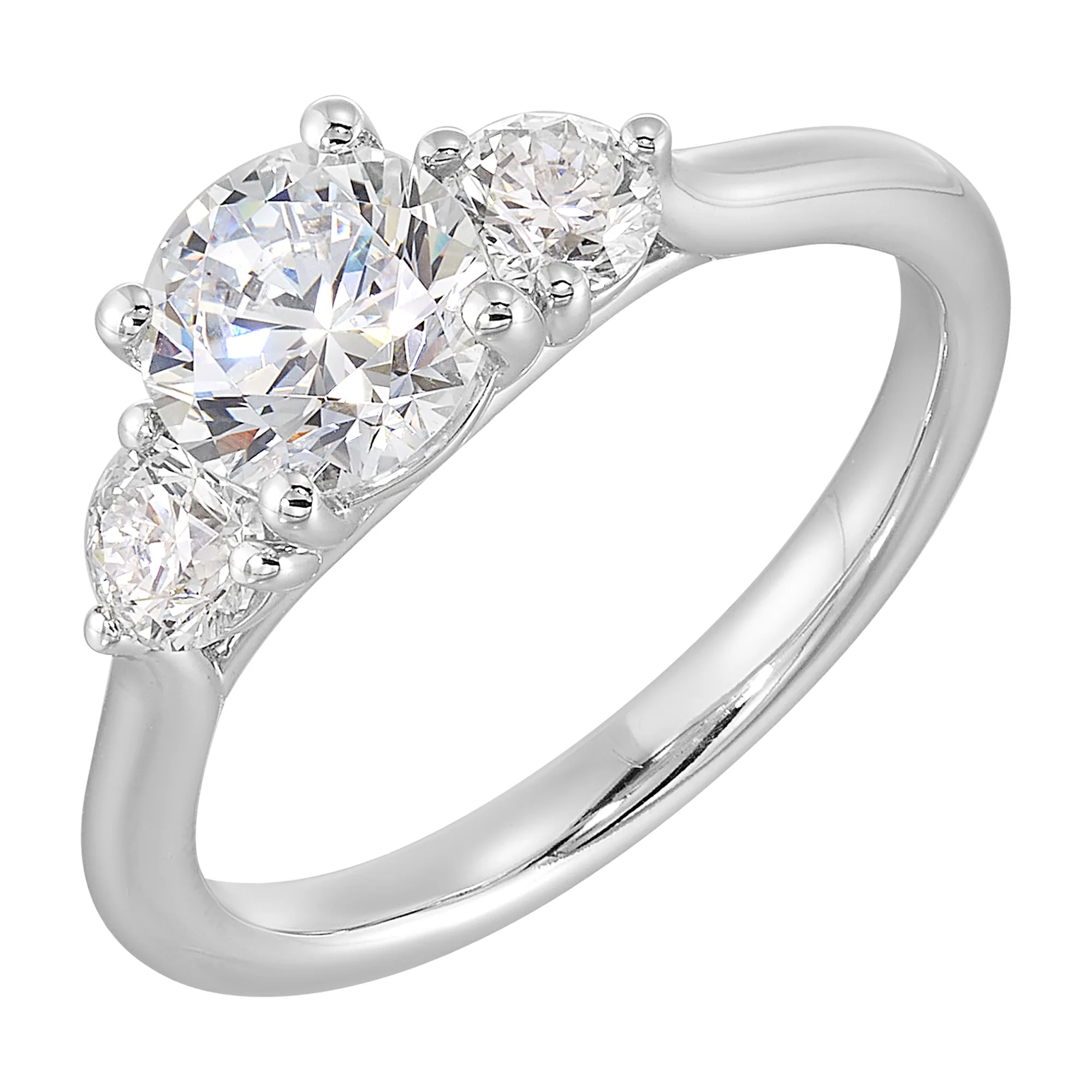14Kt White Semi Mount 1/2Ctw For 1Ct Round Center view 2