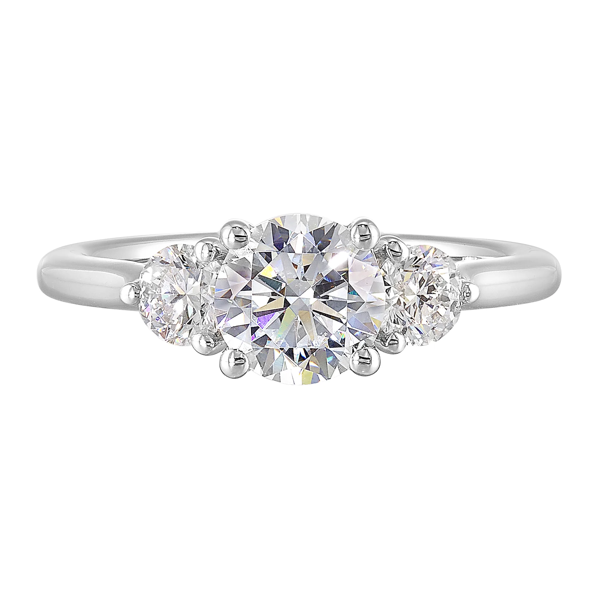 14Kt White Semi Mount 1/2Ctw For 1Ct Round Center