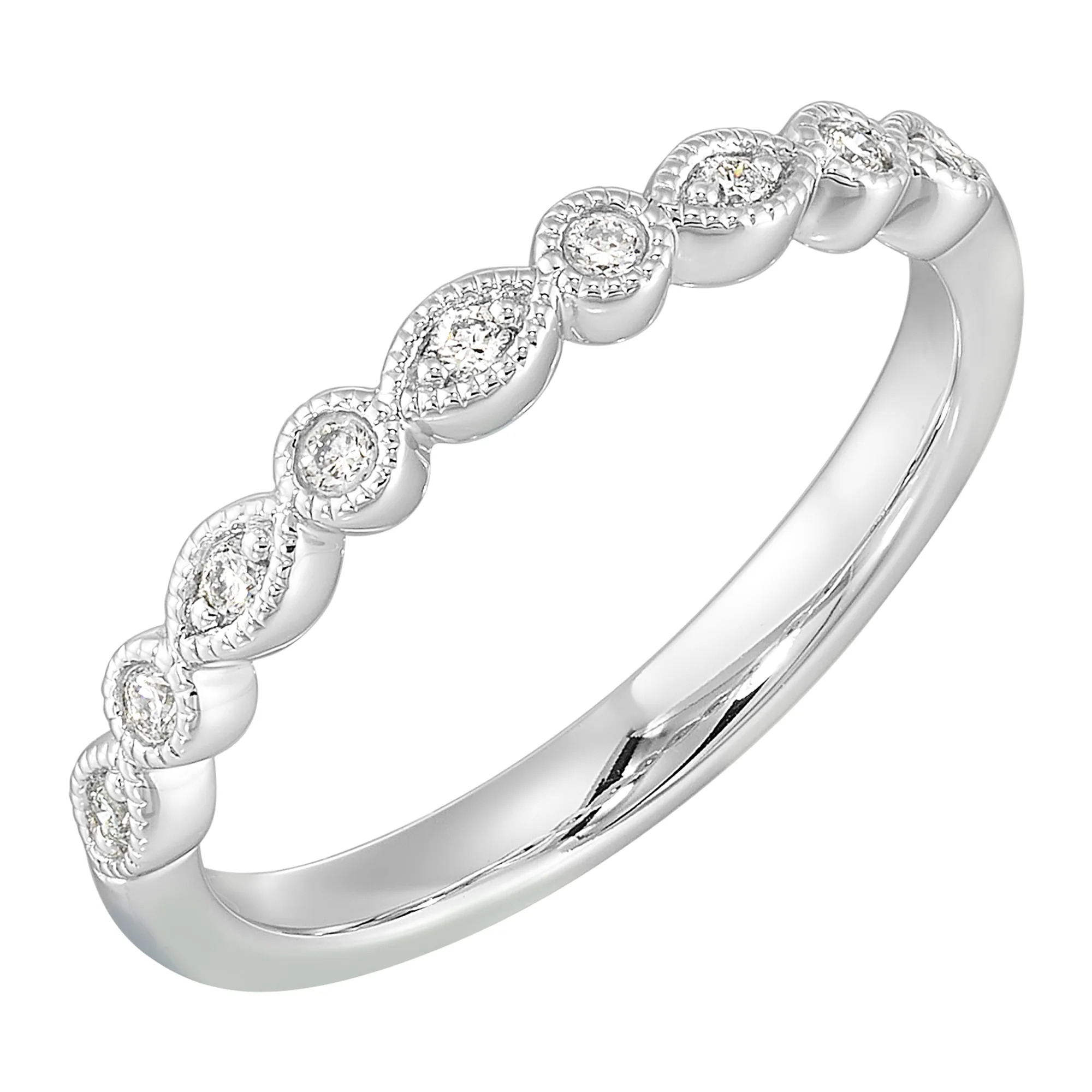 14Kt White Gold Diamond 1/10Ctw Ring view 2